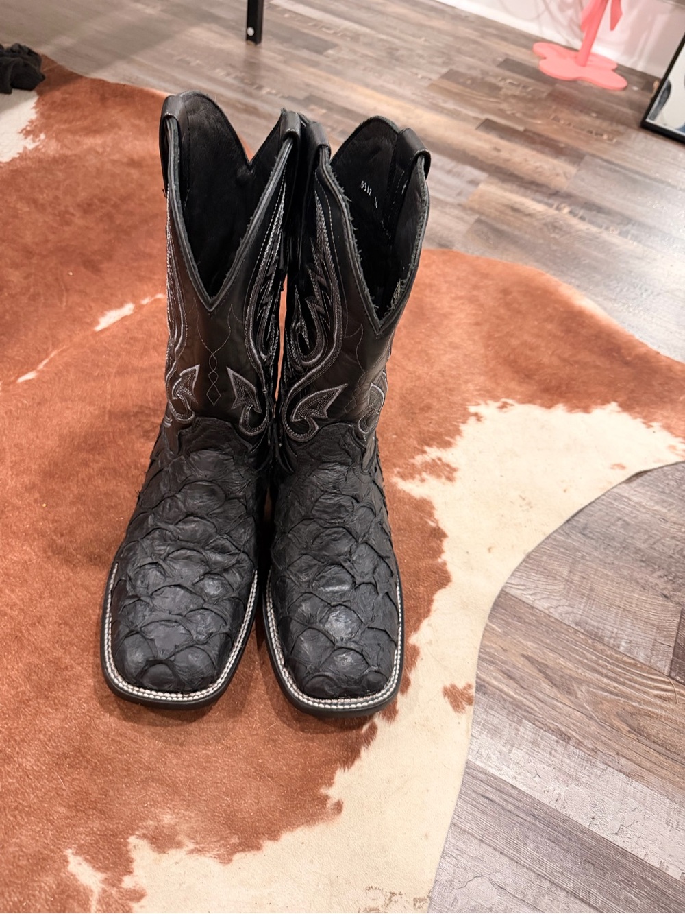 Men's Black Exotic Leather Western Boots